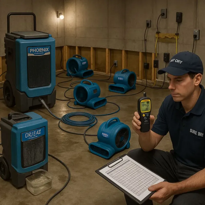 Structural Drying and Dehumidification process in Jeffersonville, KY